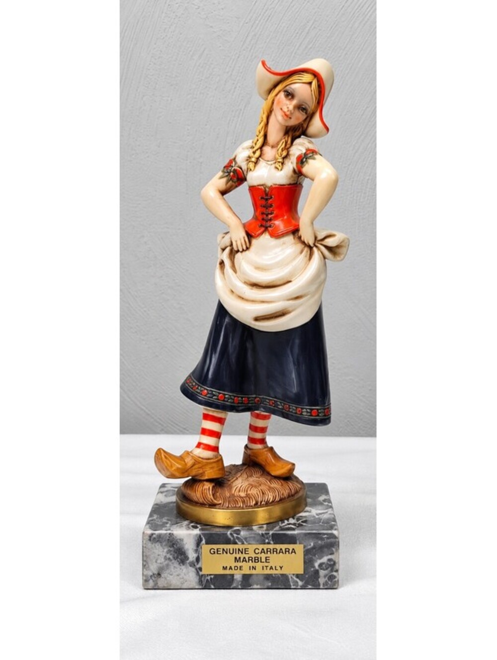 Vintage Fontanini Depose Italy 905 Dutch Girl Figurine Carrara Marble